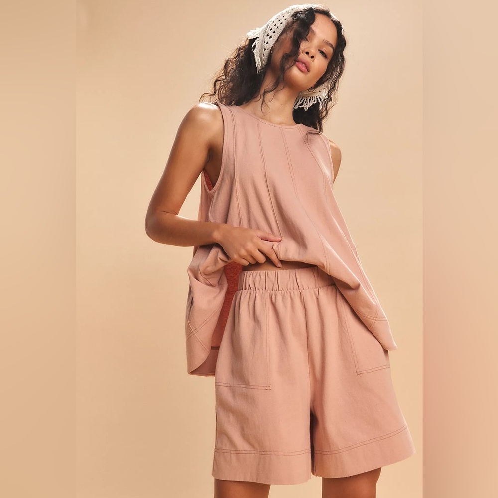 NWT Free People Strada Set Top and Shorts Size XL Color Tuscany